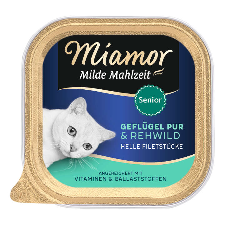 Miamor Katzen-Nassfutter Milde Mahlzeit Senior - Geflügel Pur & Rehwild